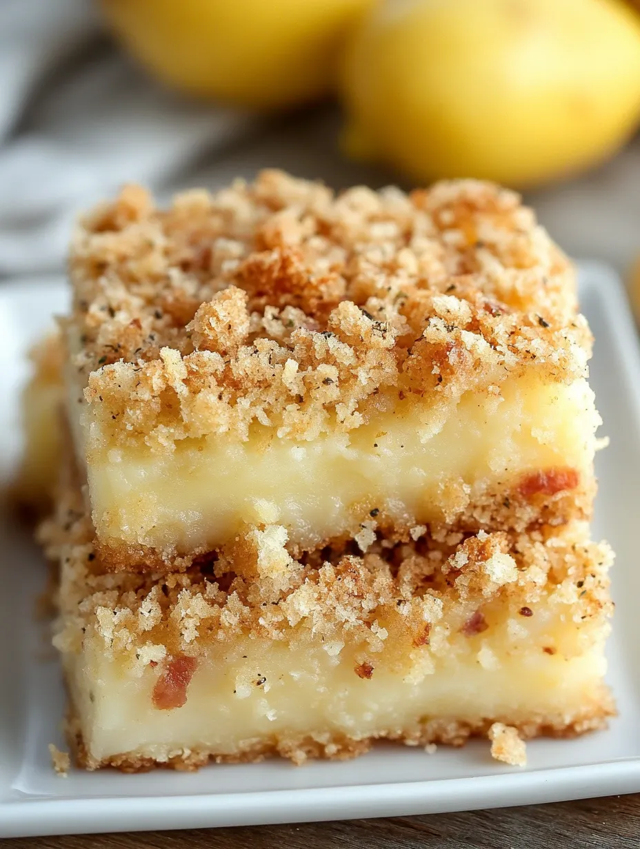 A slice of cheesecake with crumbs on top.