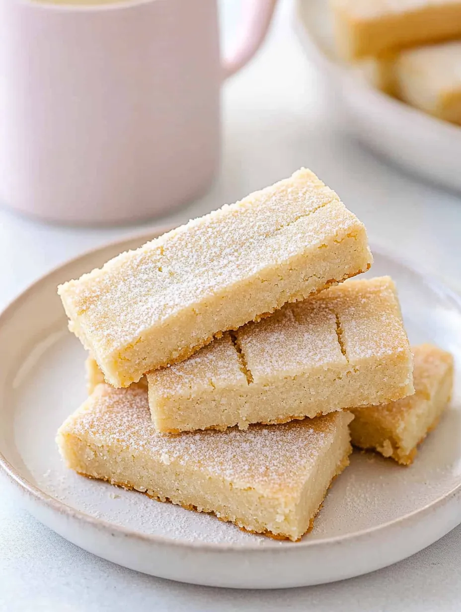 A plate of cake with powdered sugar on top.