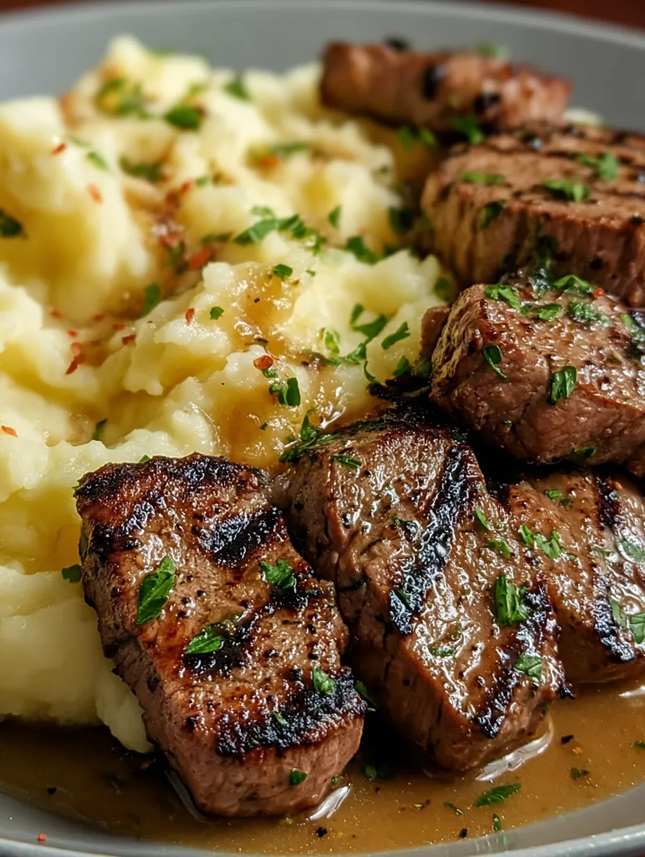 A plate of meat and potatoes.