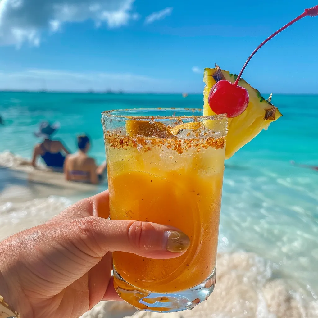 A person holding a glass of pineapple juice.