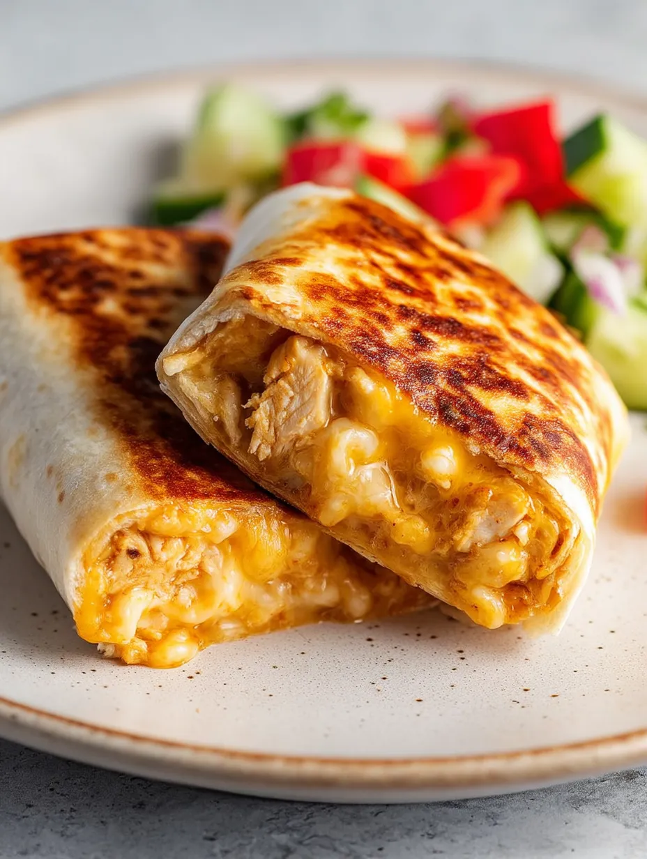 A plate of food with a burrito and a salad.