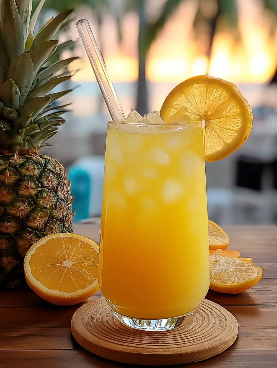 A glass of orange juice with a straw in it.