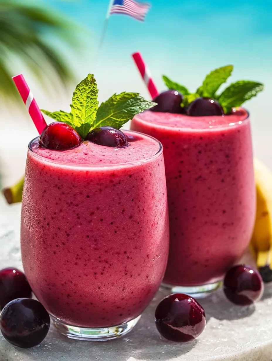 Two glasses packed with berry smoothie goodness.