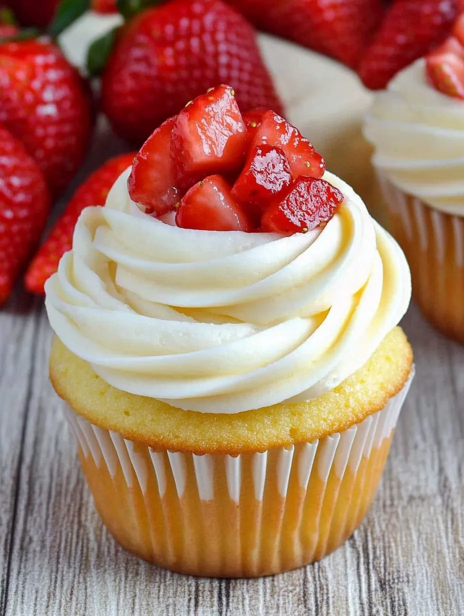 Sweet Strawberry Shortcake Cupcakes