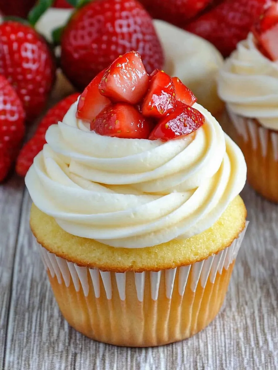 Fresh Strawberry Shortcake Cupcakes