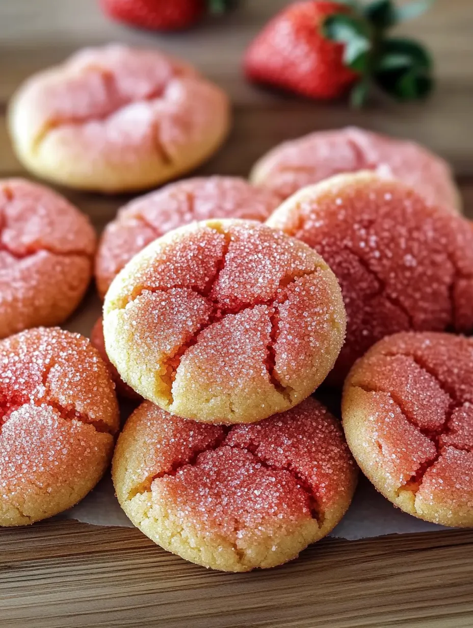 Soft Strawberry Sugar Sparkling Cookies