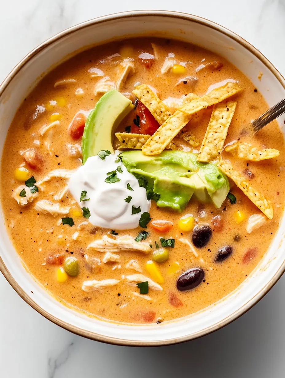 Easy Creamy Chicken Tortilla Soup