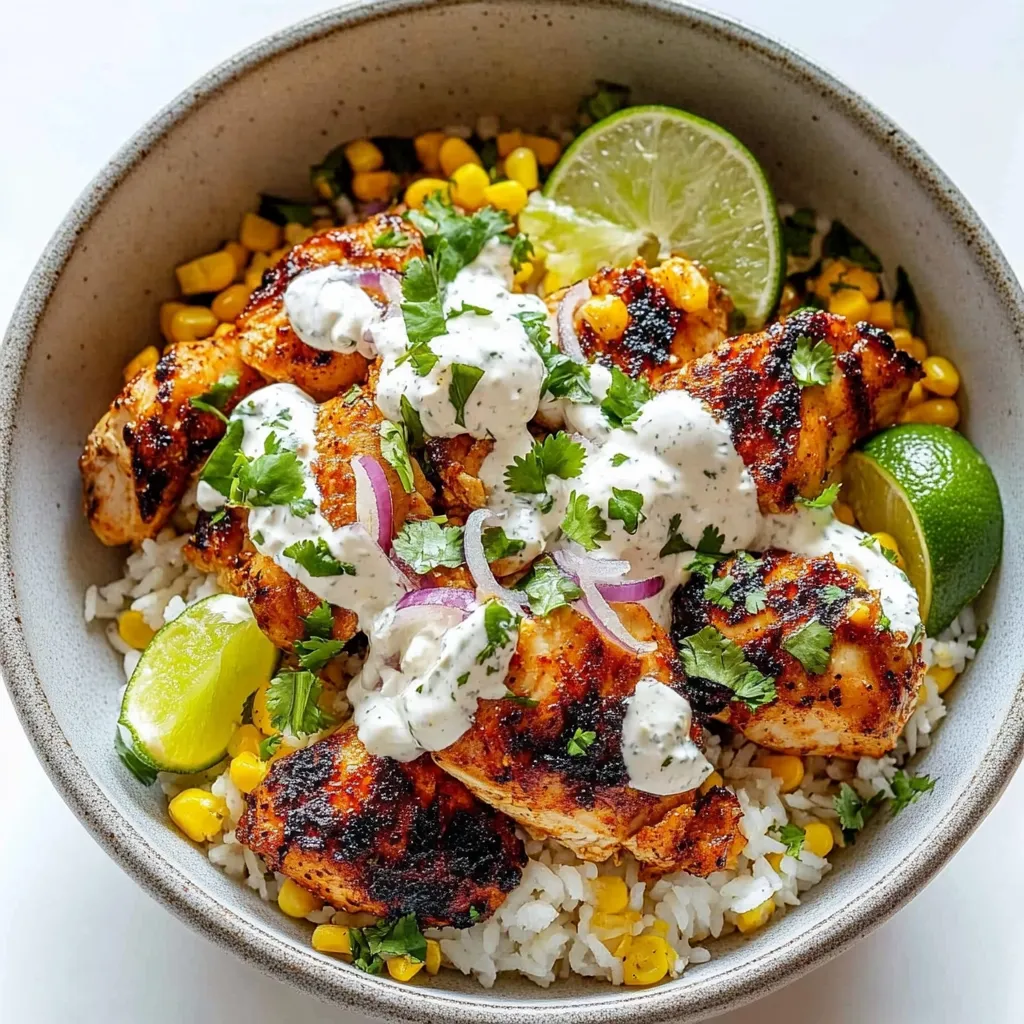 Street Corn Chicken Rice Bowl