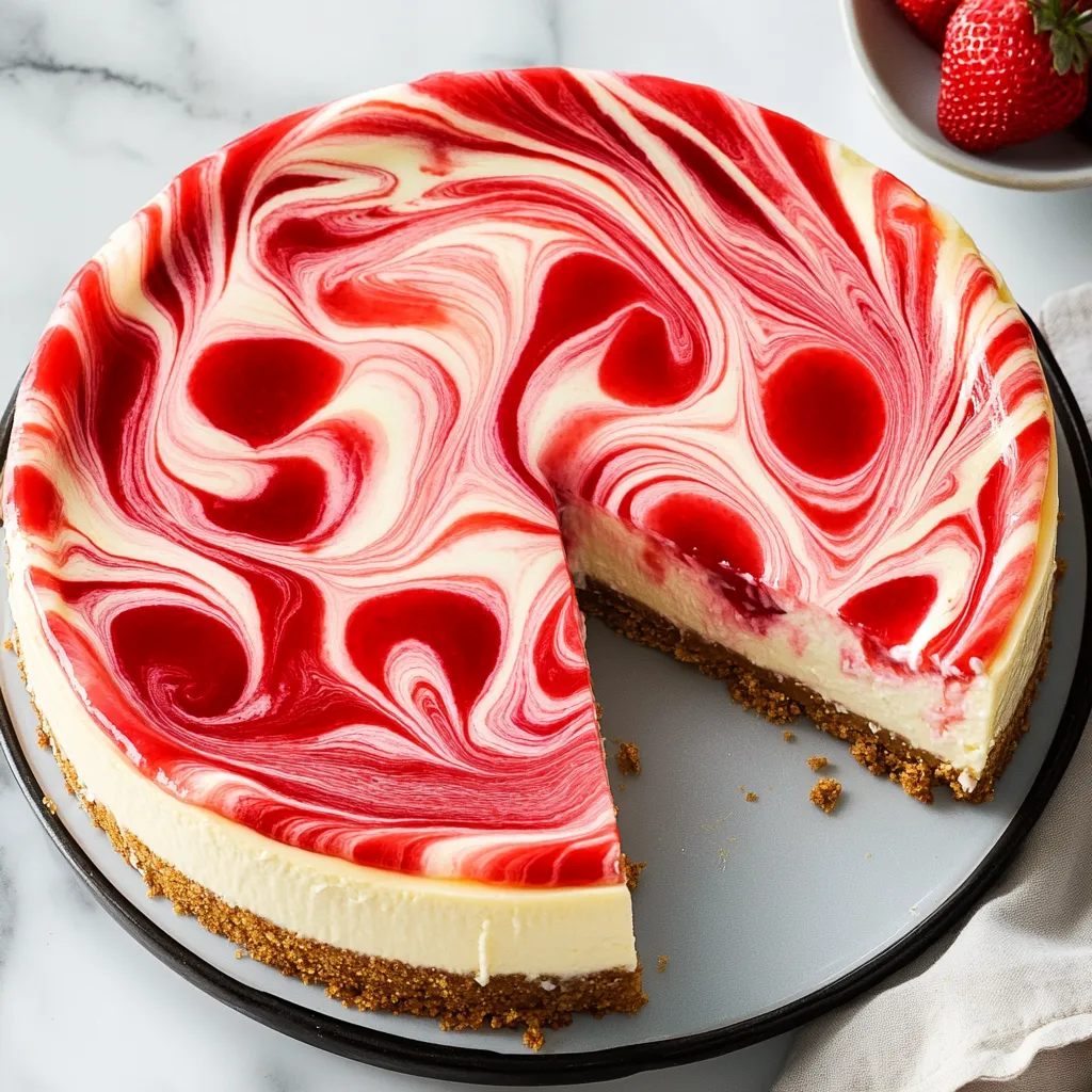 Strawberry Swirl Cheesecake