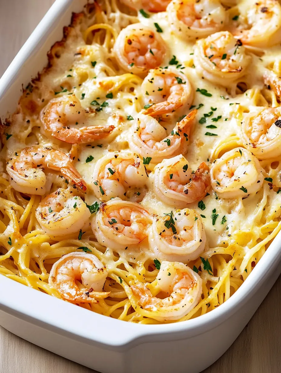 Easy Shrimp Scampi Pasta Bake