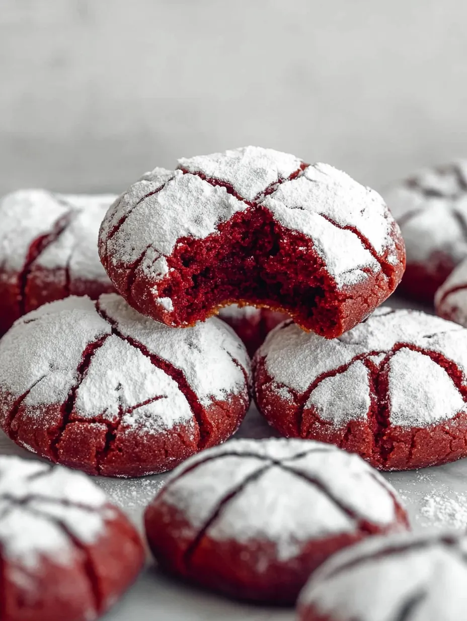 Easy Red Velvet Crinkle Cookie