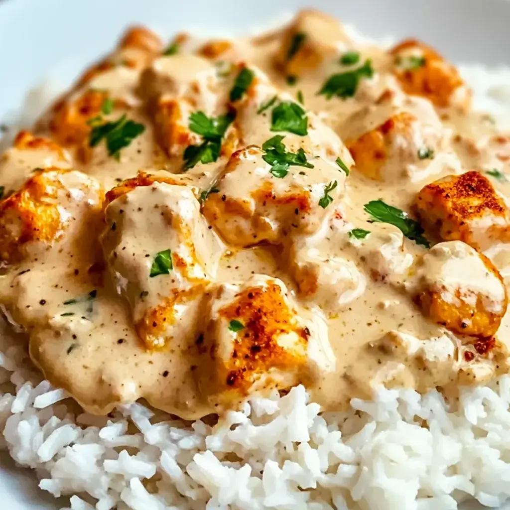 A plate of rice with a white sauce on top.