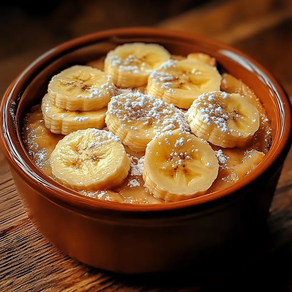 A bowl of bananas with powdered sugar on top.