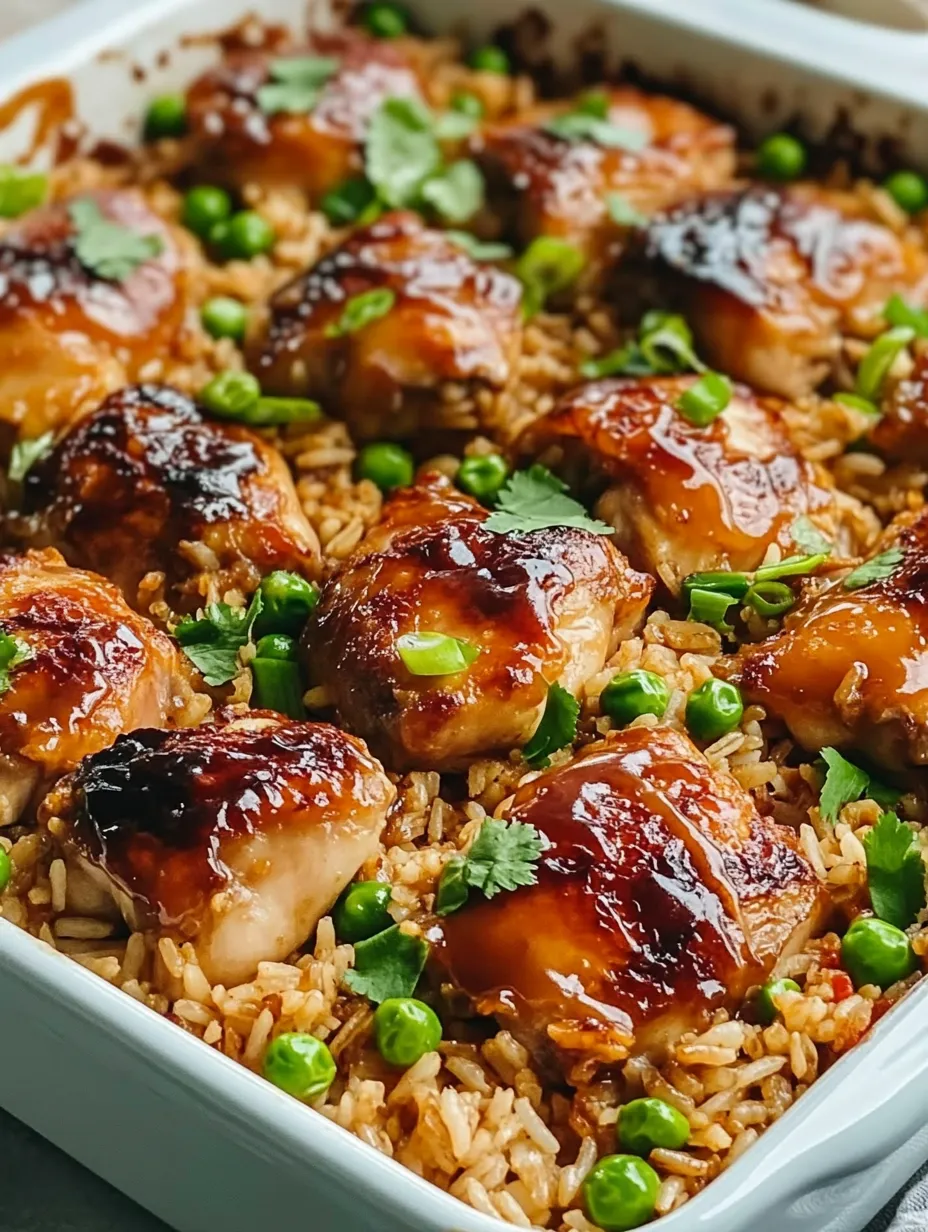 A plate of rice with chicken and peas.