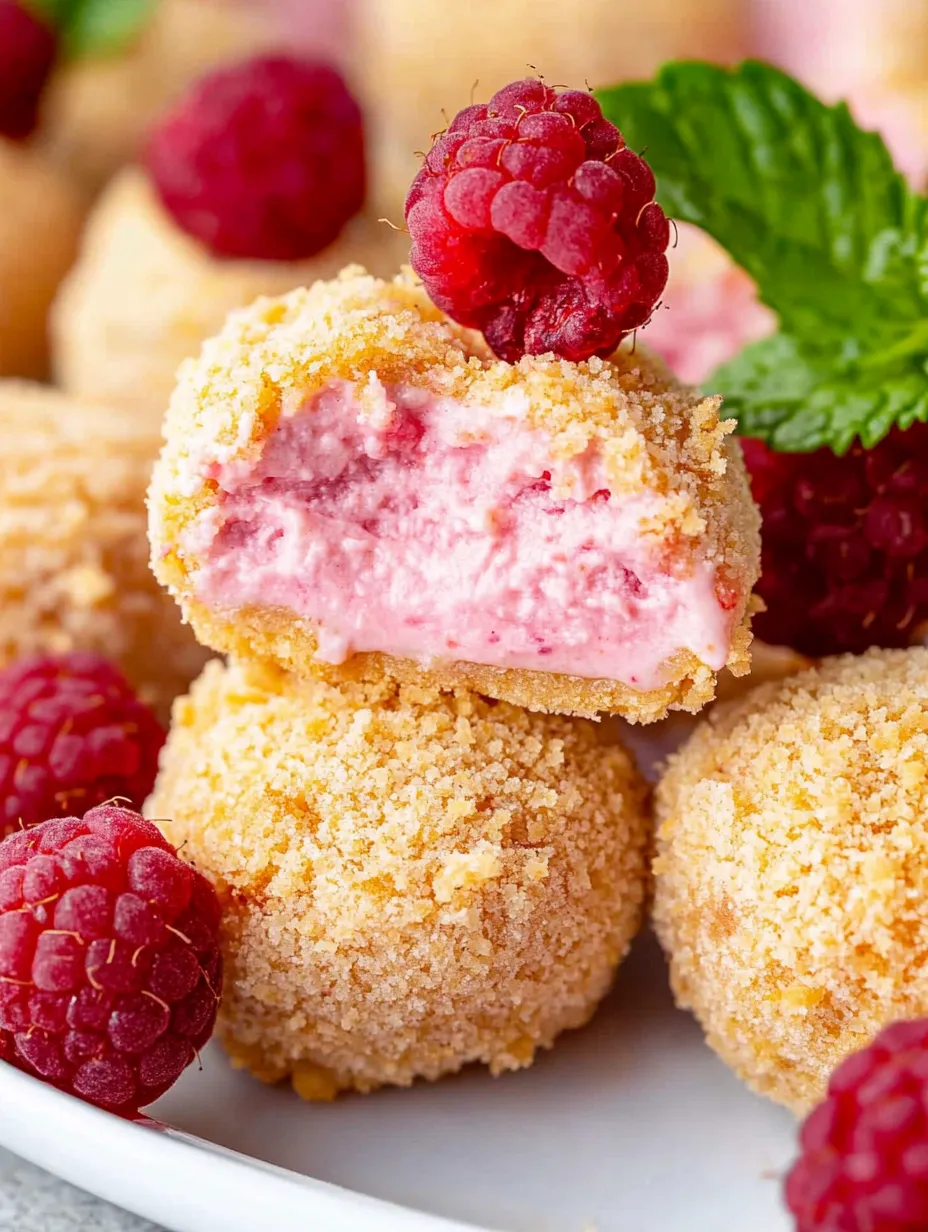 A plate of food with a raspberry on top.