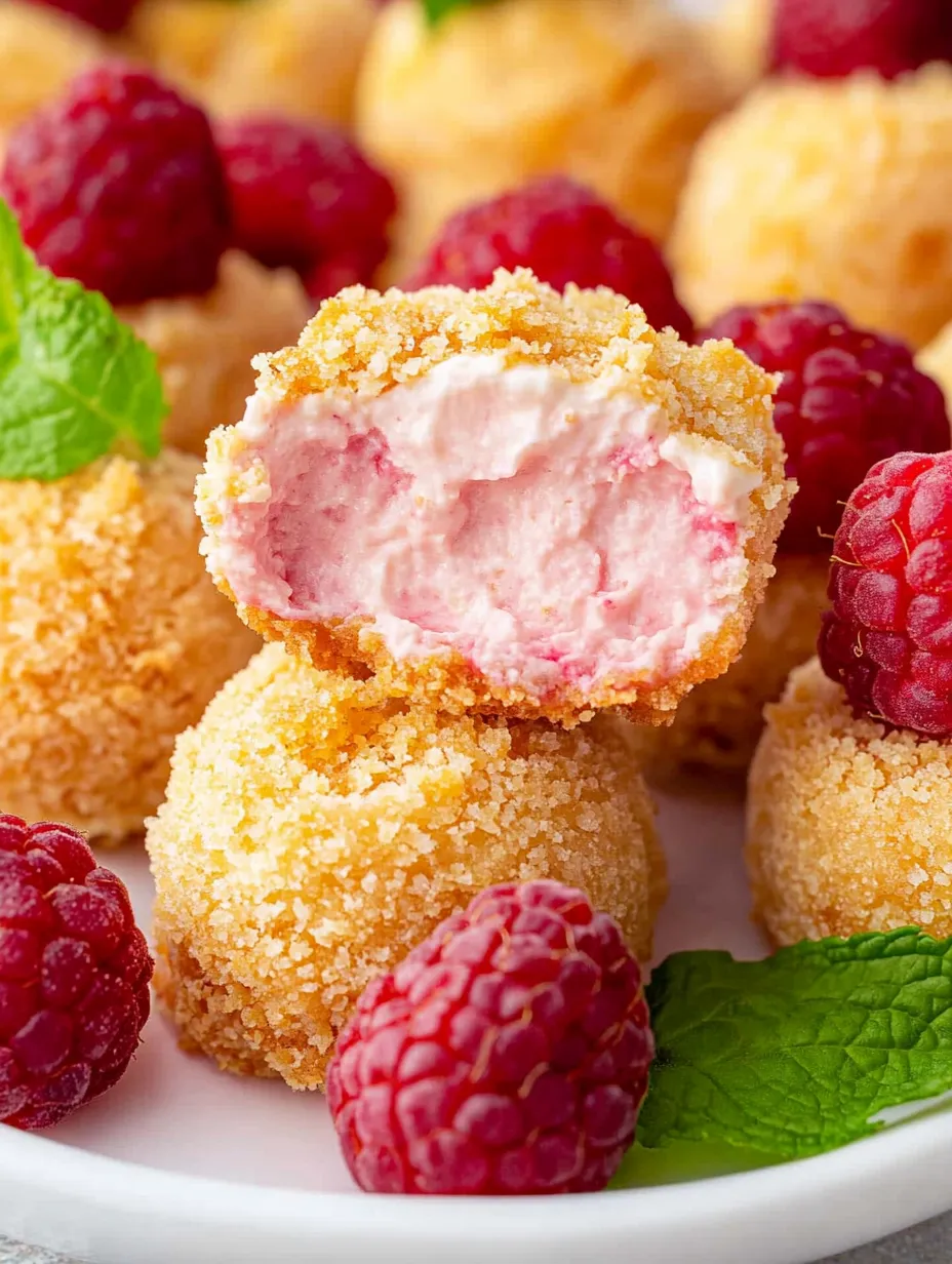 A plate of food with a raspberry on top.