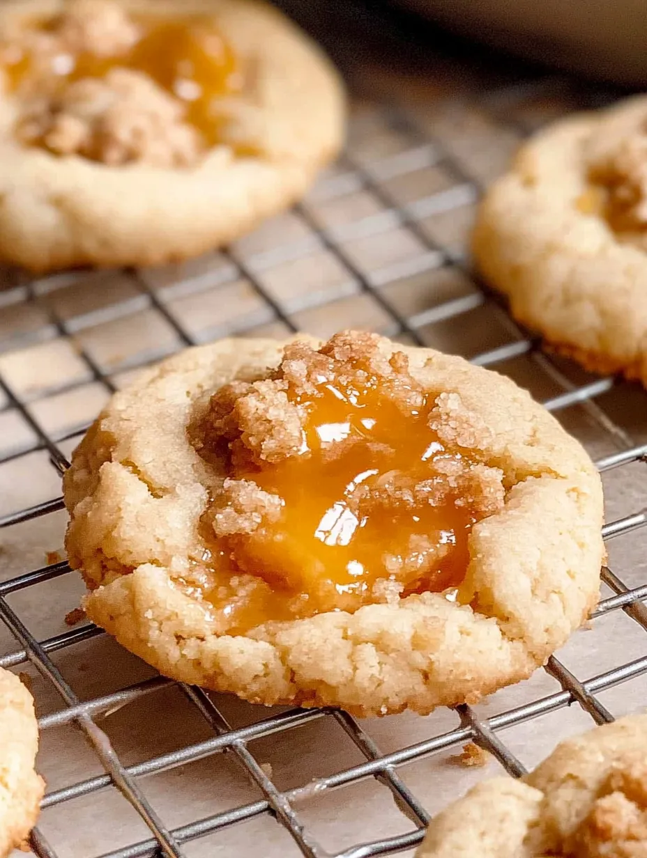 A cookie with a drizzle of caramel sauce on top.