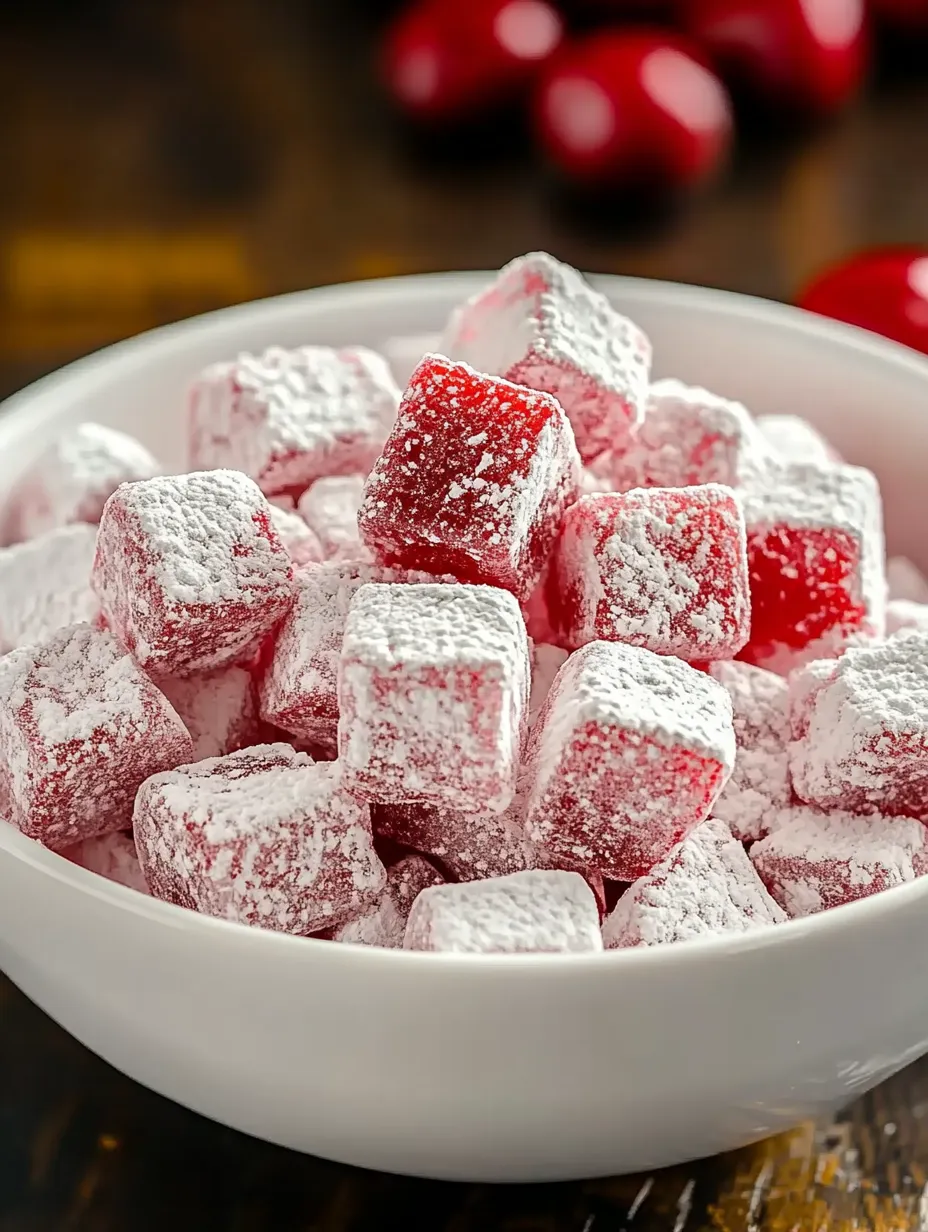 A bowl of red and white candy.