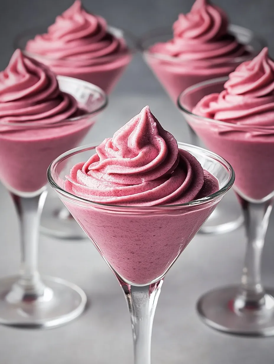 A glass of pink frosting is sitting on a table.