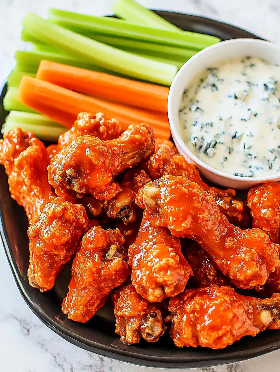 A plate of wings with a bowl of sauce on the side.