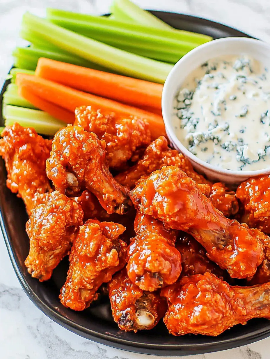 A plate of wings with a dipping sauce.