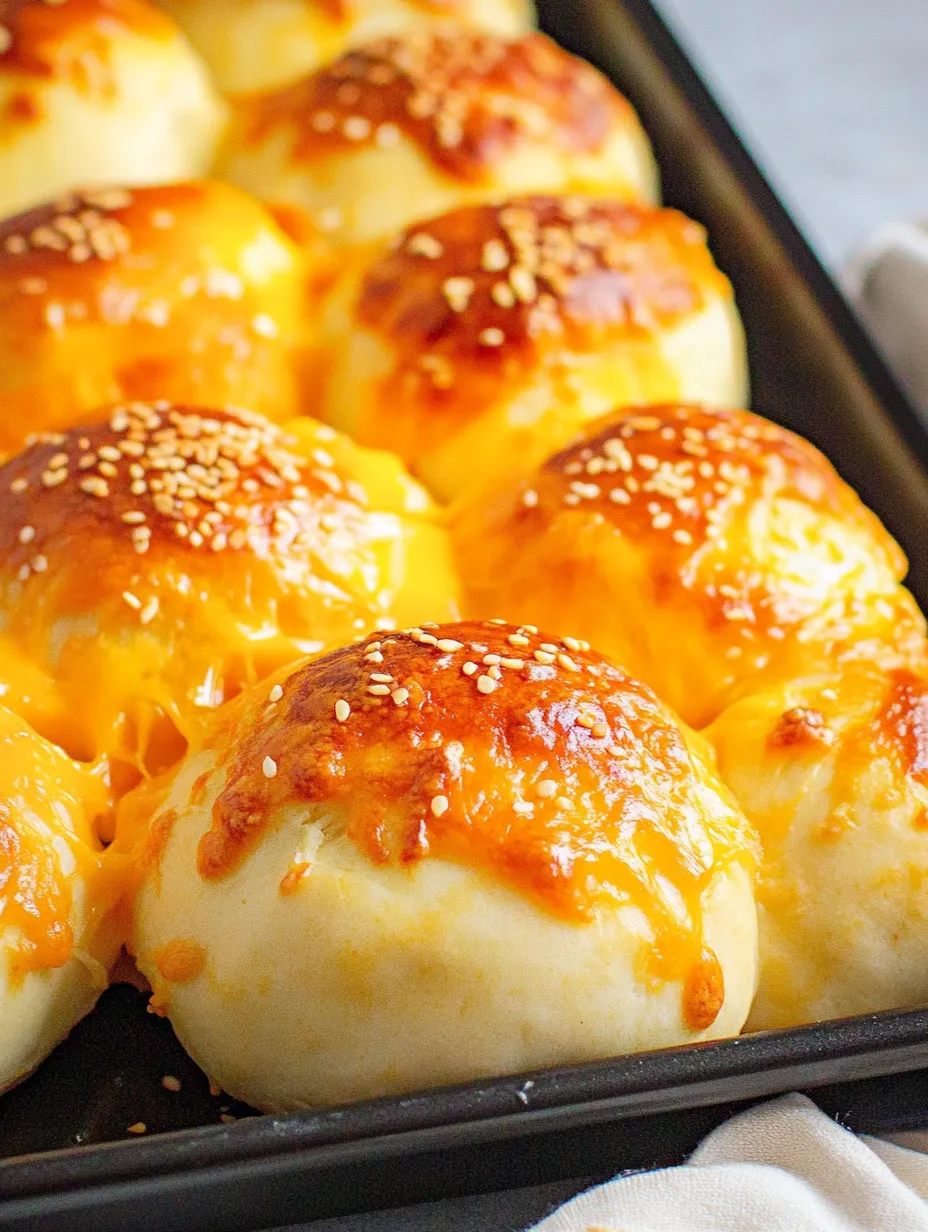 A pan of bread with cheese on top.