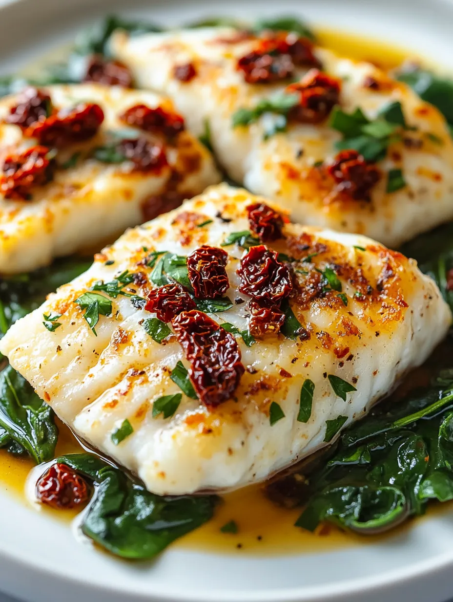 A plate of fish with red peppers on top.