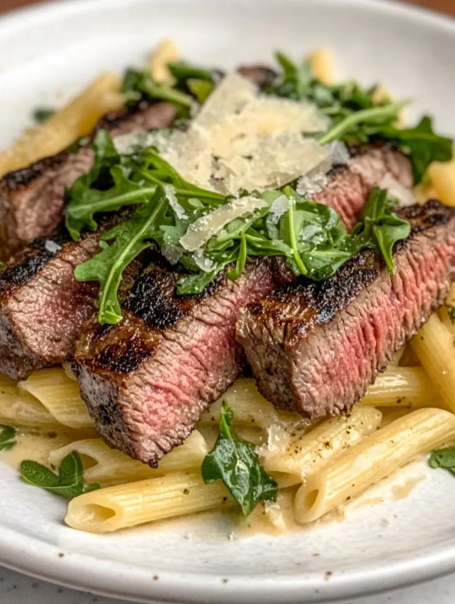 A plate of pasta with meat and cheese on top.