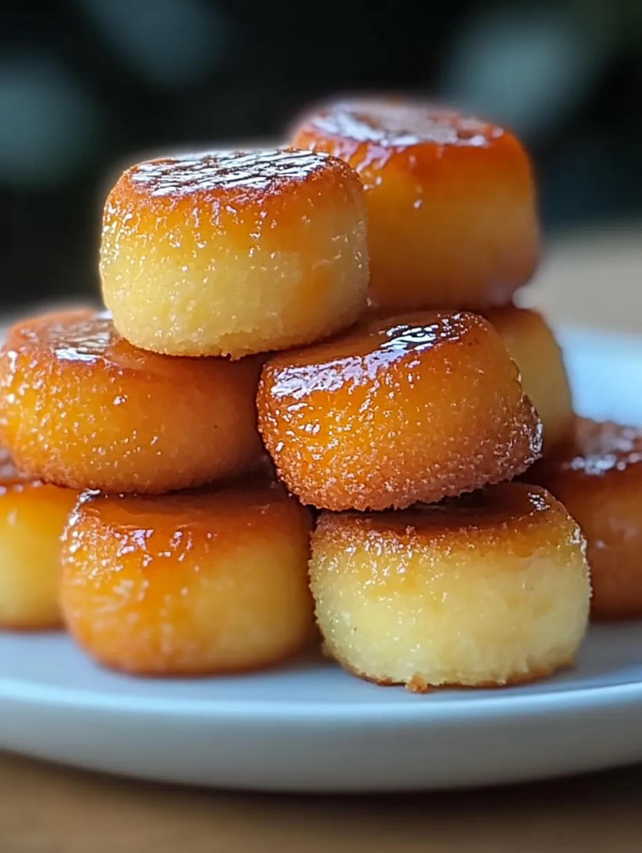 A stack of doughnuts on a plate.