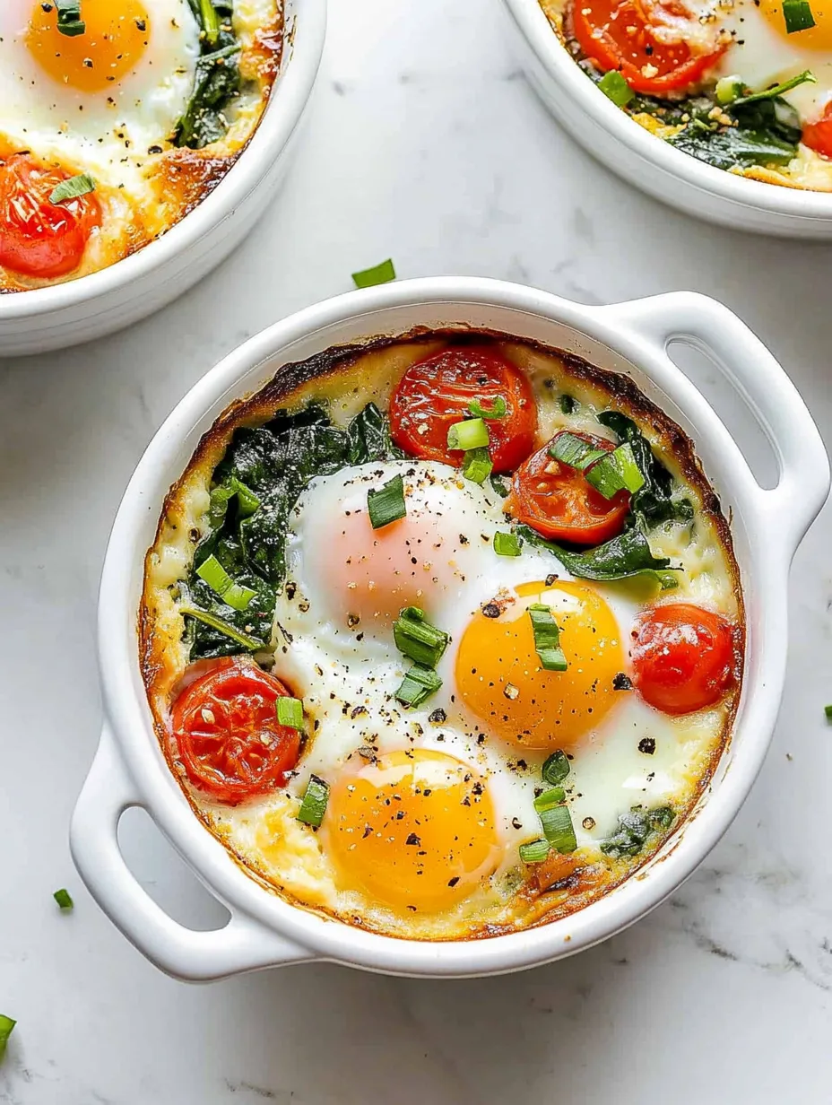 A white bowl filled with eggs, tomatoes, and greens.