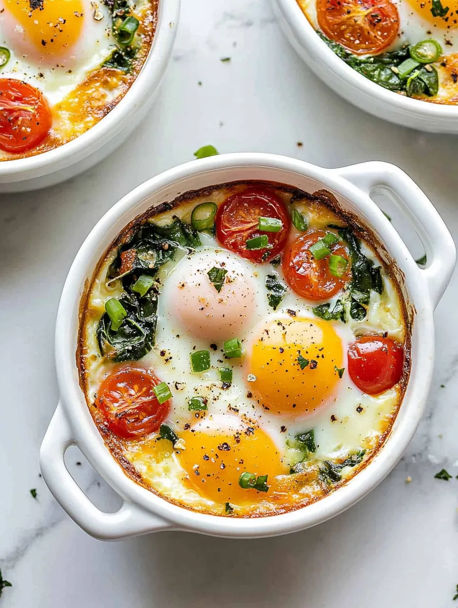 A white bowl filled with eggs, tomatoes, and greens.