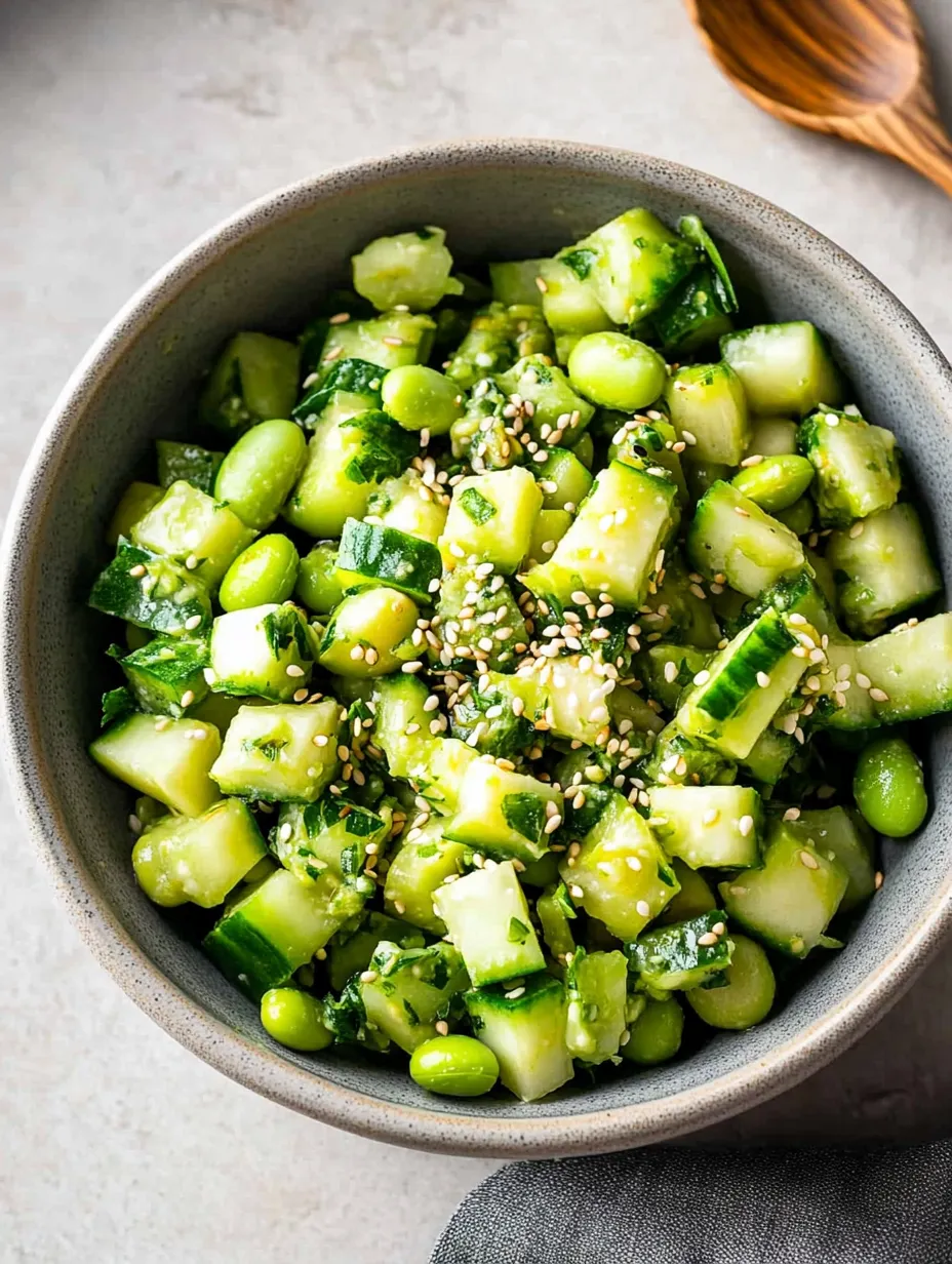 A bowl of vegetables, including cucumbers, is placed on a table.