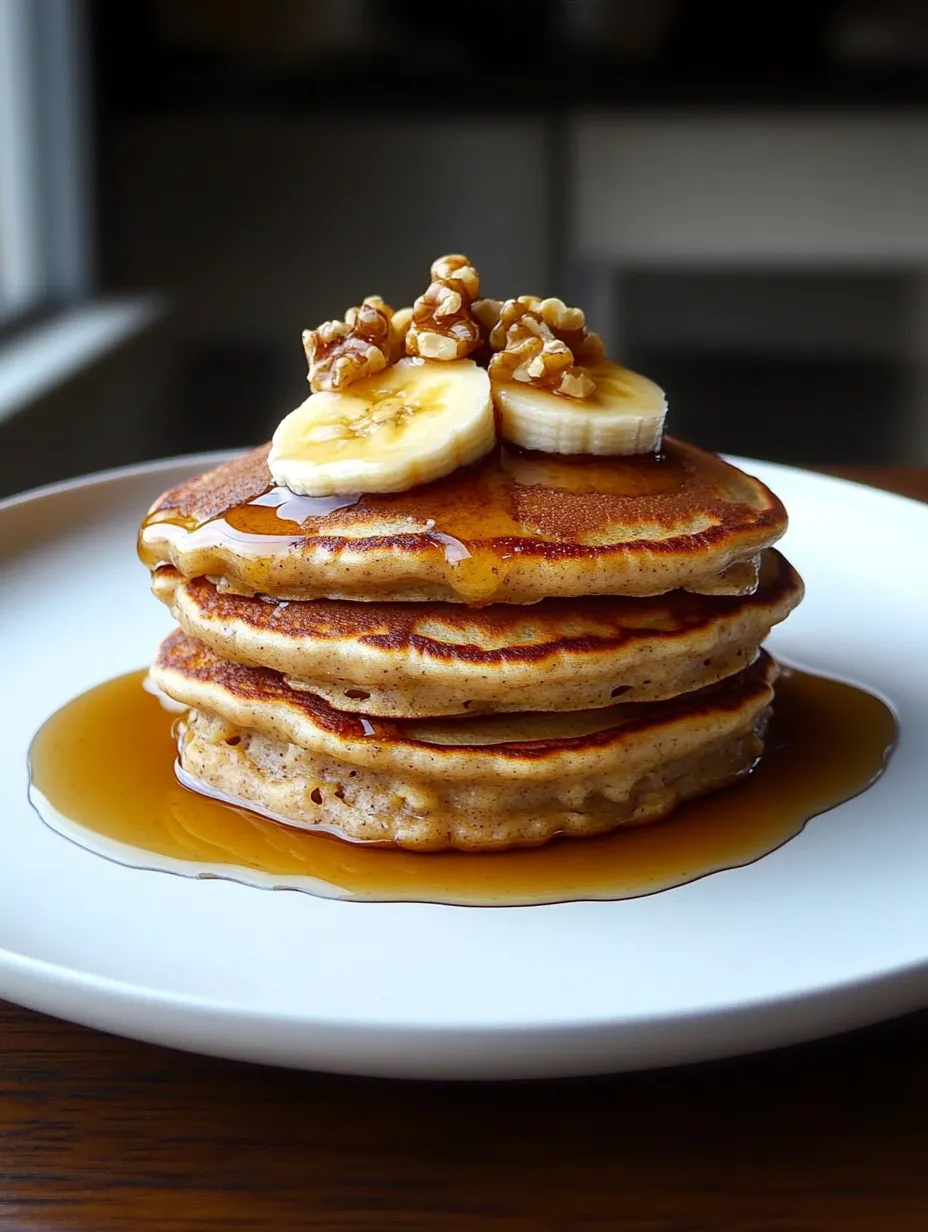 A stack of pancakes with bananas on top.