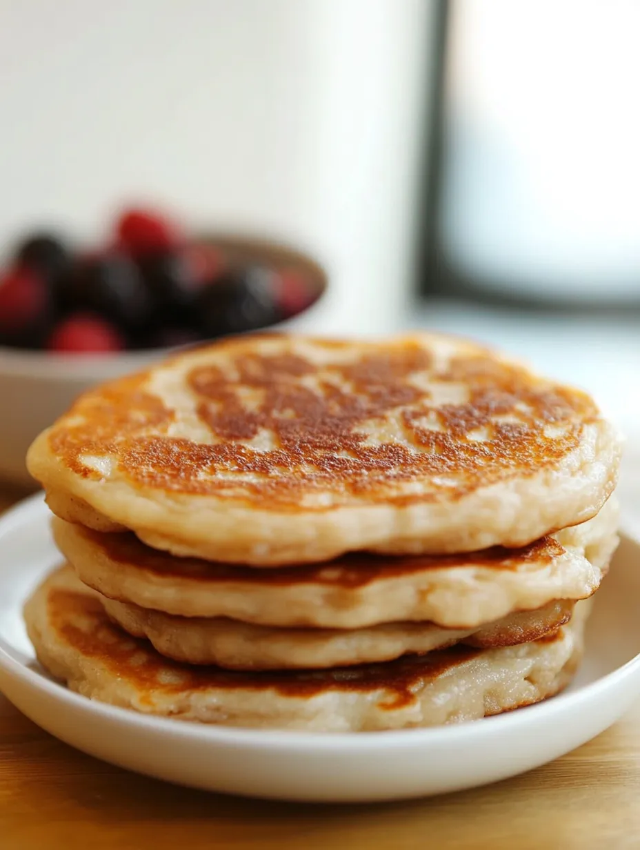 A stack of pancakes on a plate.