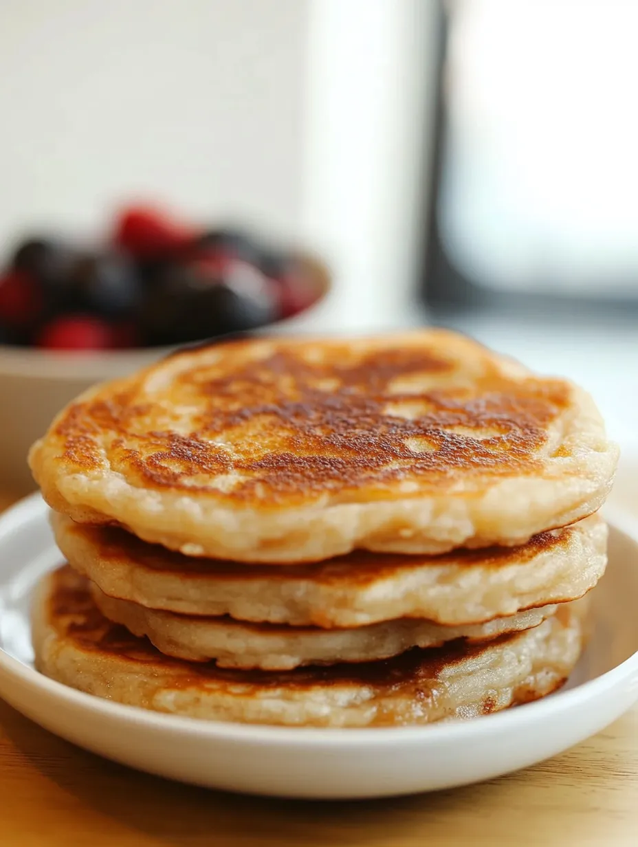 A stack of pancakes on a plate.