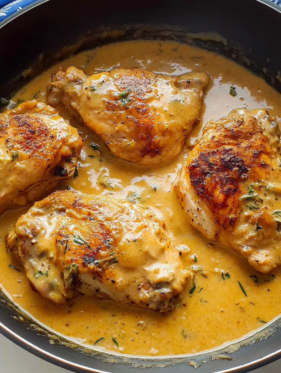 A bowl of chicken with a sauce on top.