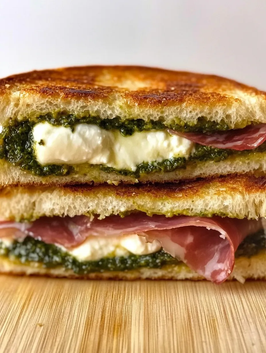 A sandwich with meat and cheese on a wooden table.