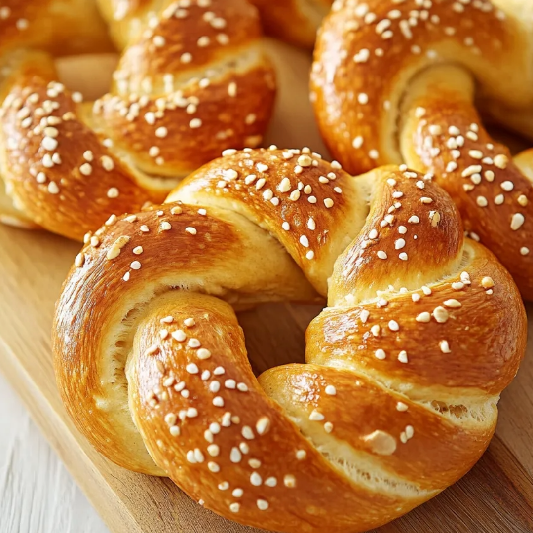 A wooden board with a bunch of bread rolls.