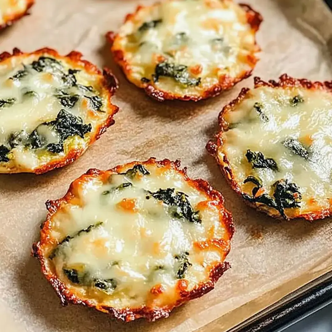 A plate of cheese and spinach pies.