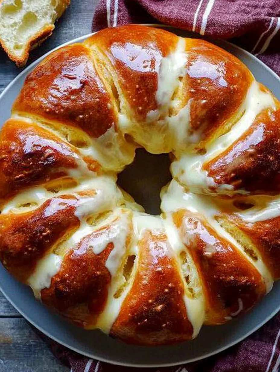 A delicious looking cake with a hole in the middle.