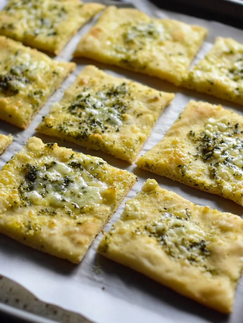 A pizza with cheese and herbs on top.
