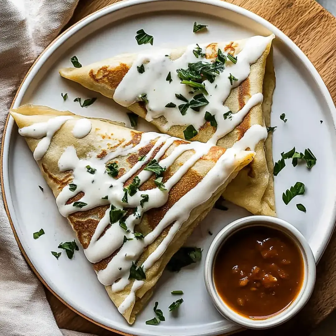A plate of food with sauce on the side.