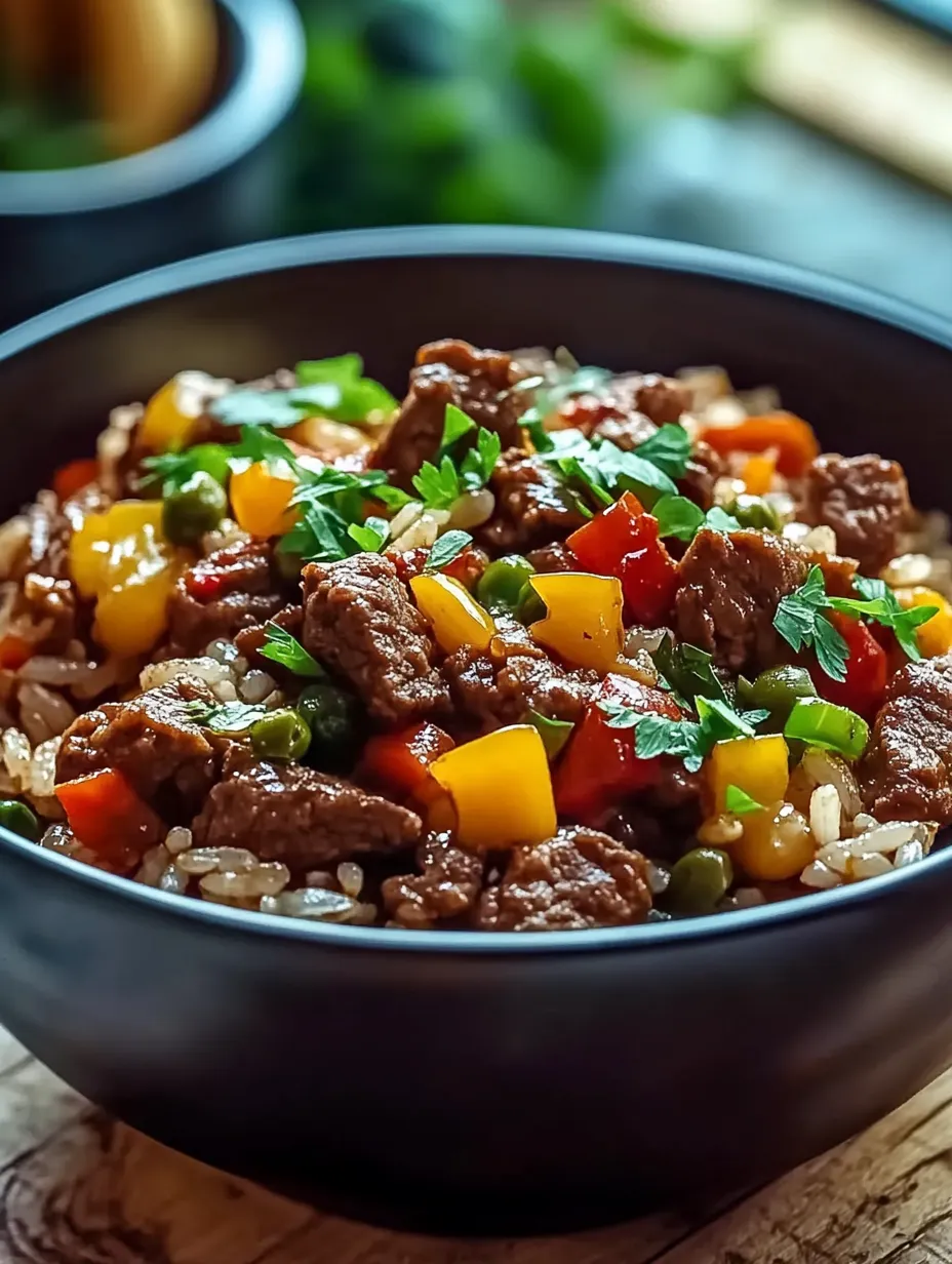 A bowl full of beef and veggies.
