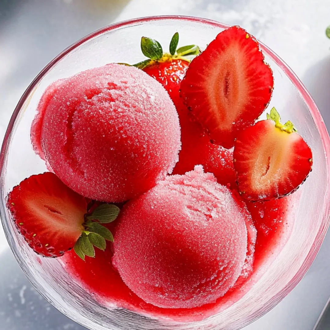 Strawberries and cream served in a bowl.