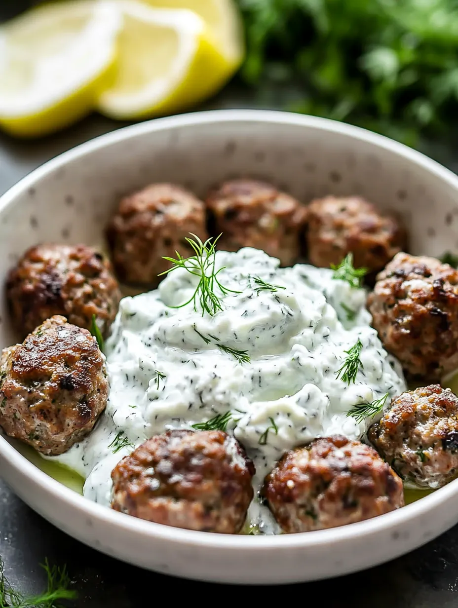 A bowl of meatballs with a dollop of sour cream on top.