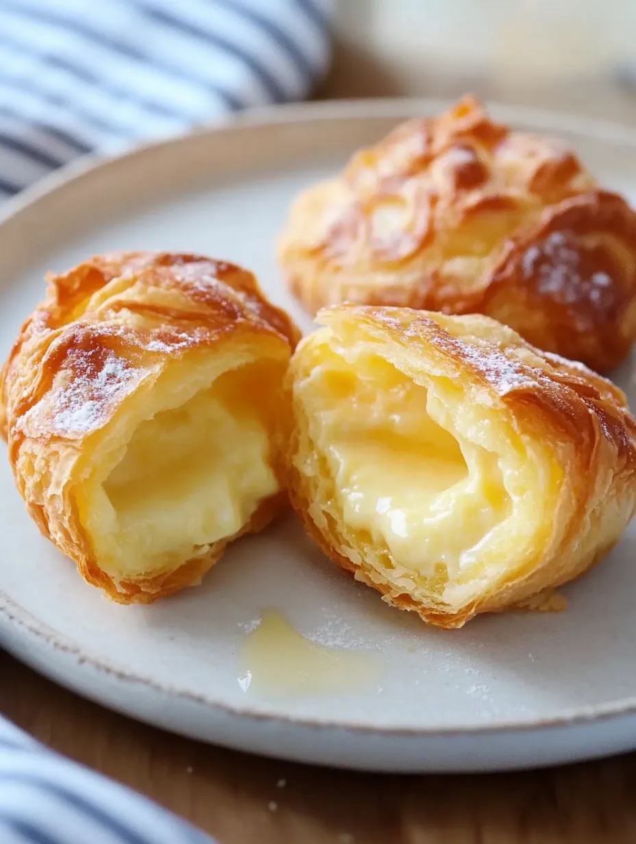 Two pastries with a yellow filling.