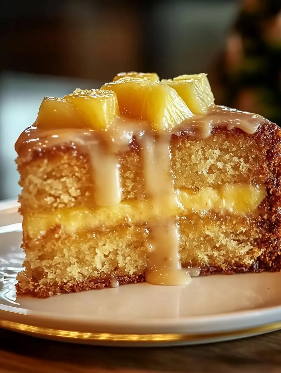 A slice of cake with icing.