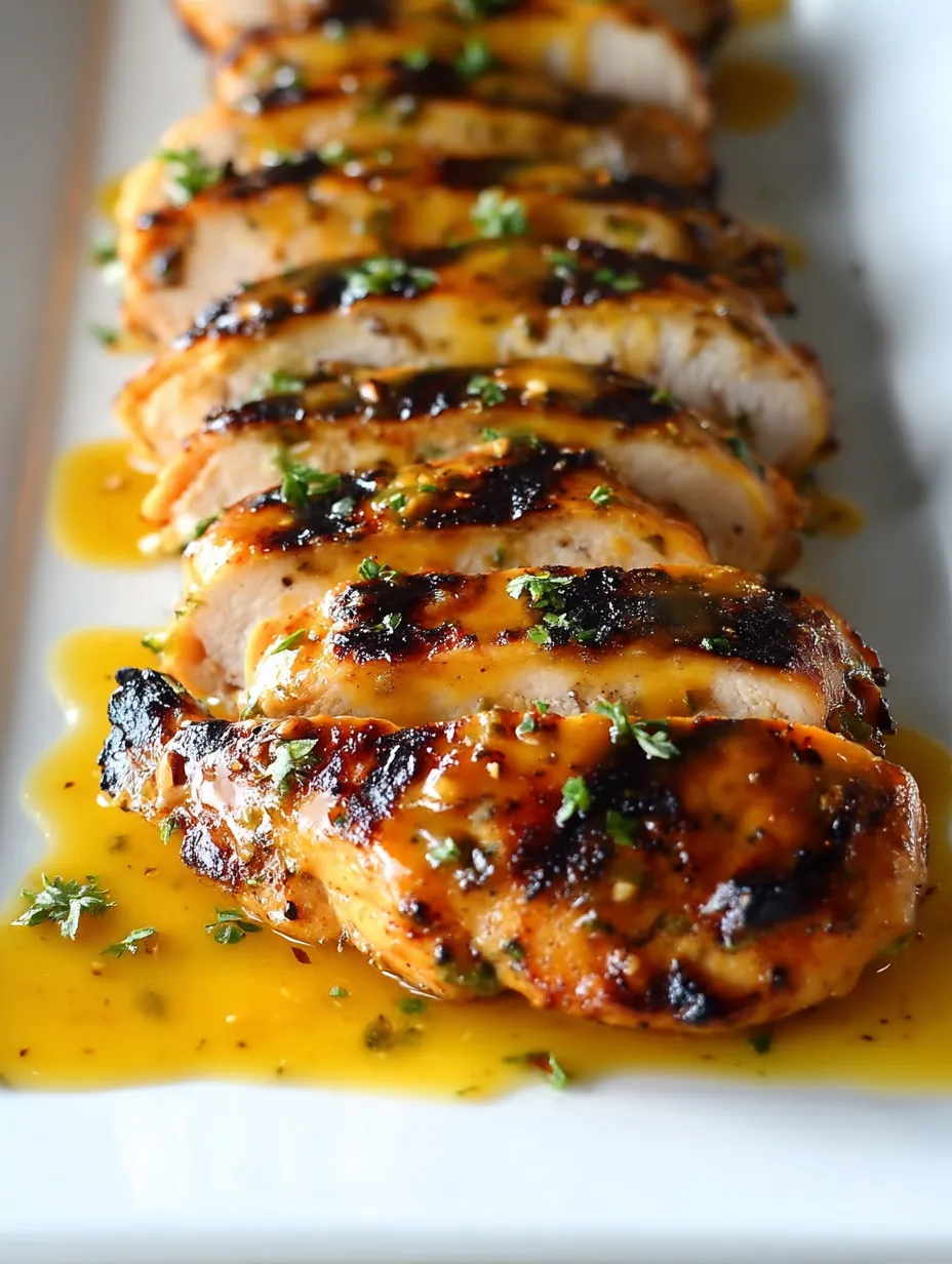 Chicken with sauce on a plate.
