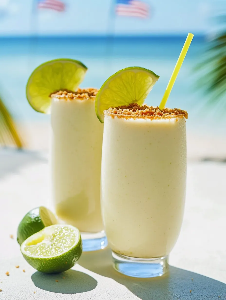 Two milk-based drinks with fresh limes on the table.