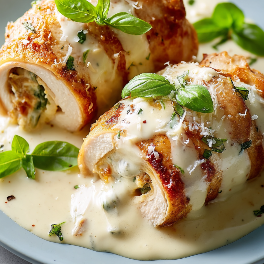A plate of chicken with sauce on it.